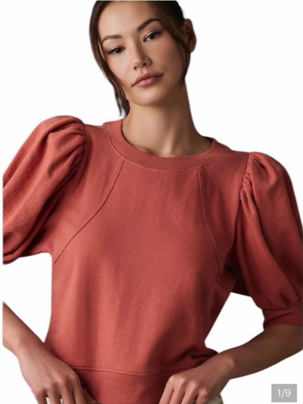 Anthropologie Maeve Puff Sleeve Sweatshirt Tee